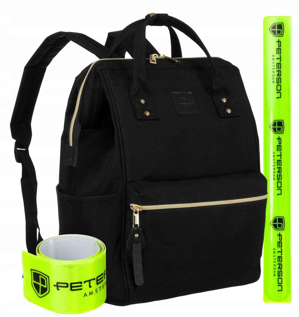 Peterson Dames Rugzak Reistas Handbagage Vlietuig USB Zwart