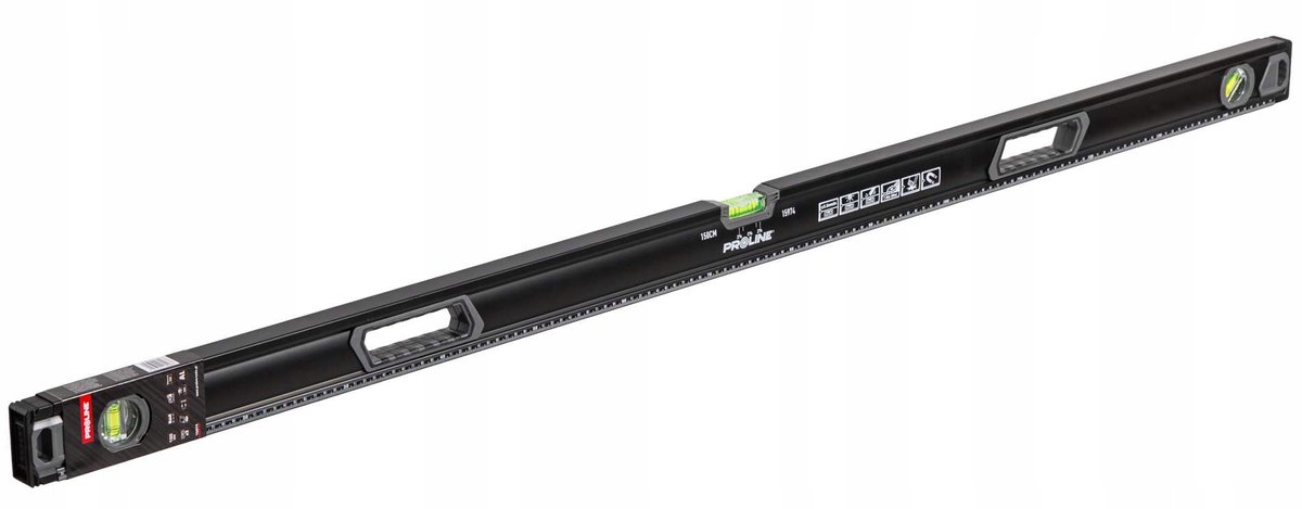 Proline Aluminium Waterpas 150cm met Handvatten en 3 Libellen