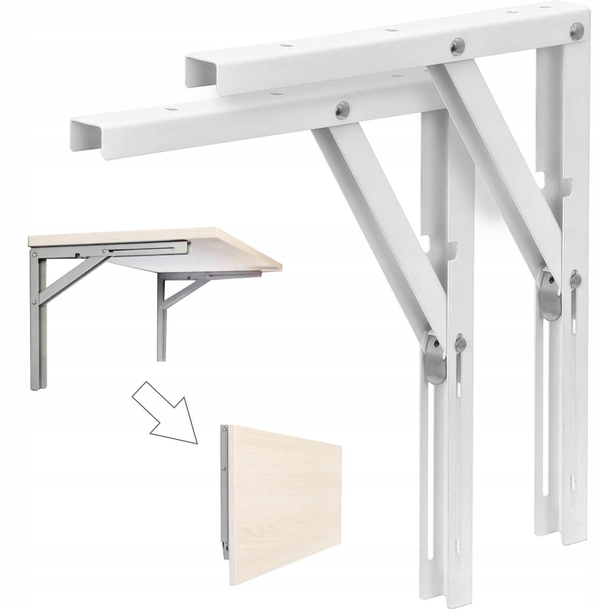 Airtic Opklapbare Plankdrager L-400 Wit - 100 kg draagvermogen