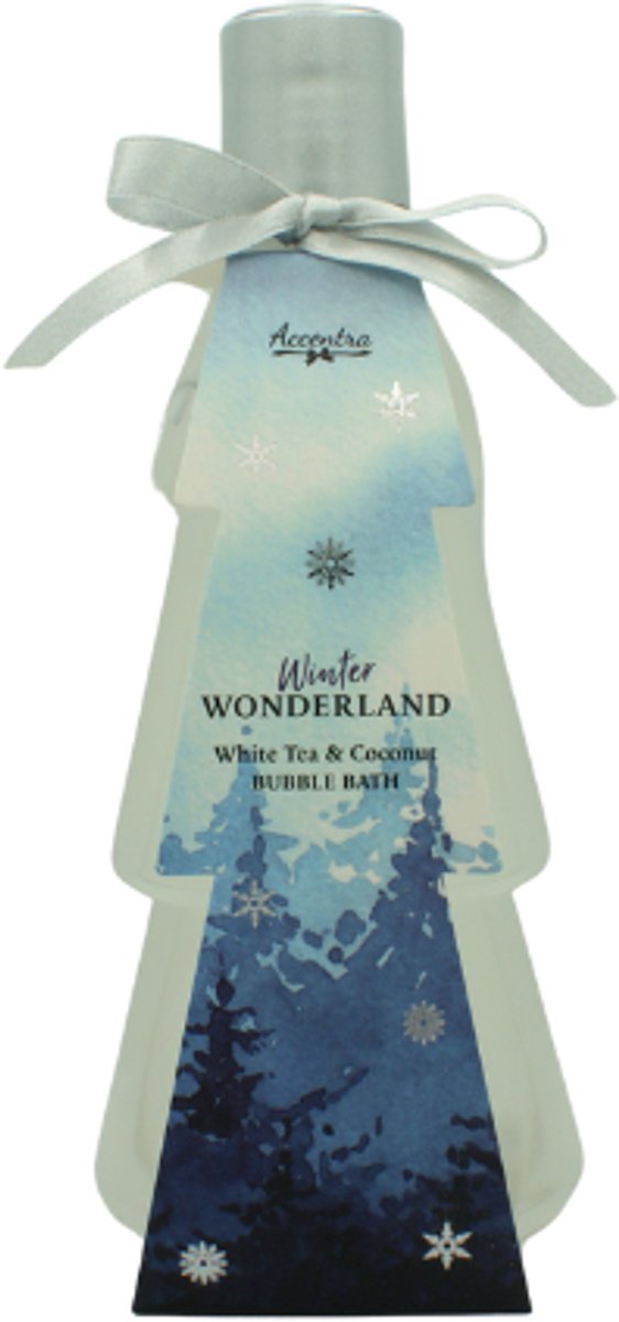 Winter Wonderland Bubbelbad - White Tea & Coconut - Accentra | 1x 320ml - Luxe Schuimbad in Kerstfles - Kerst Badschuim