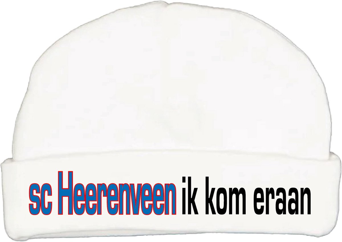 Babymutsje met de tekst: sc Heerenveen ik kom eraan !
