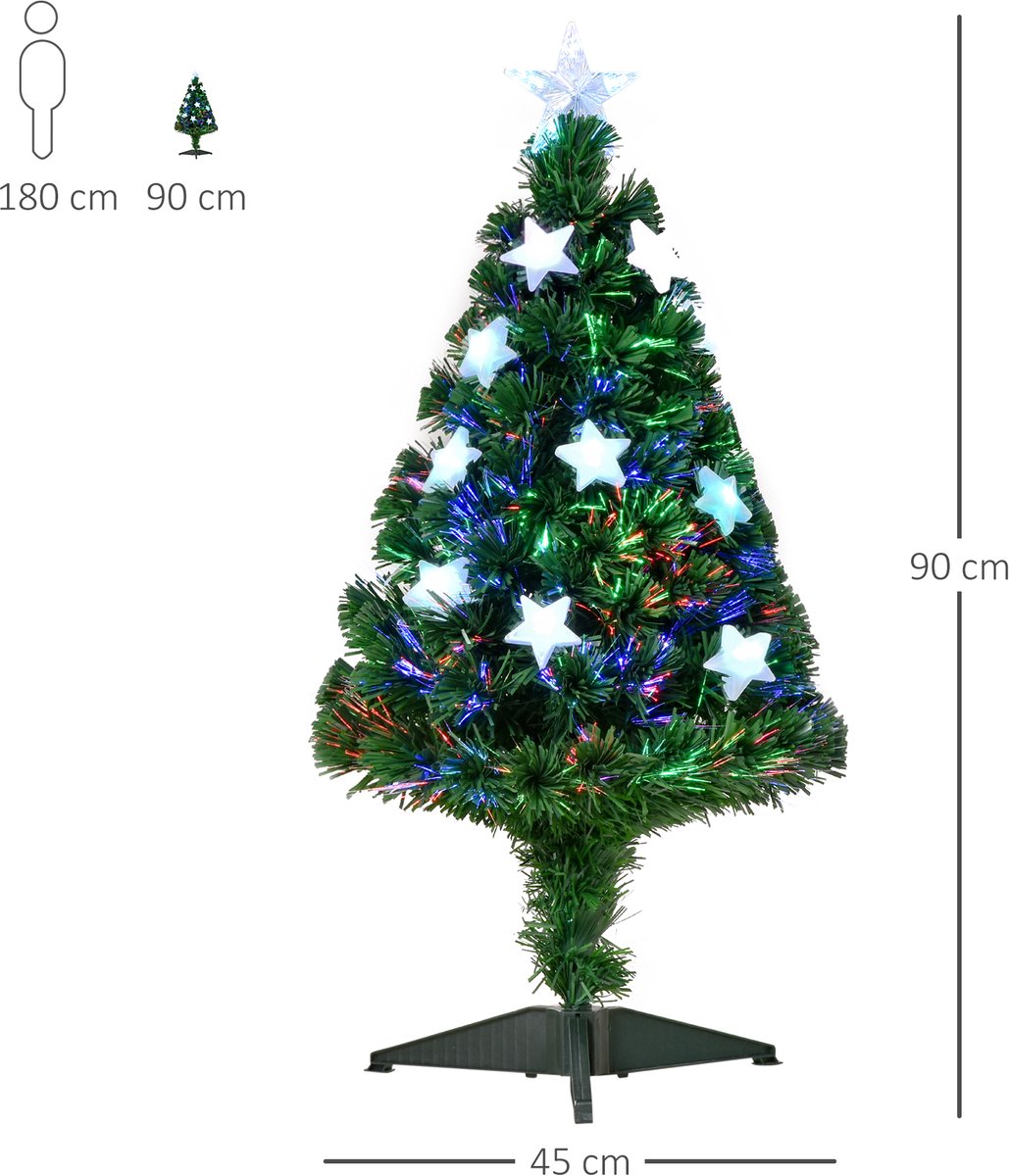 HOMCOM Kerstboom - Kunststof - 45x45x90cm - Groen