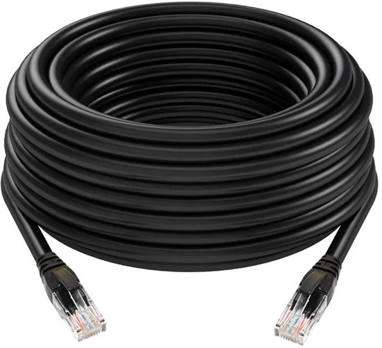 Nexara - Câble Internet 30 mètres - Câble LAN CAT6 - Câble UTP - Câble Ethernet - Zwart