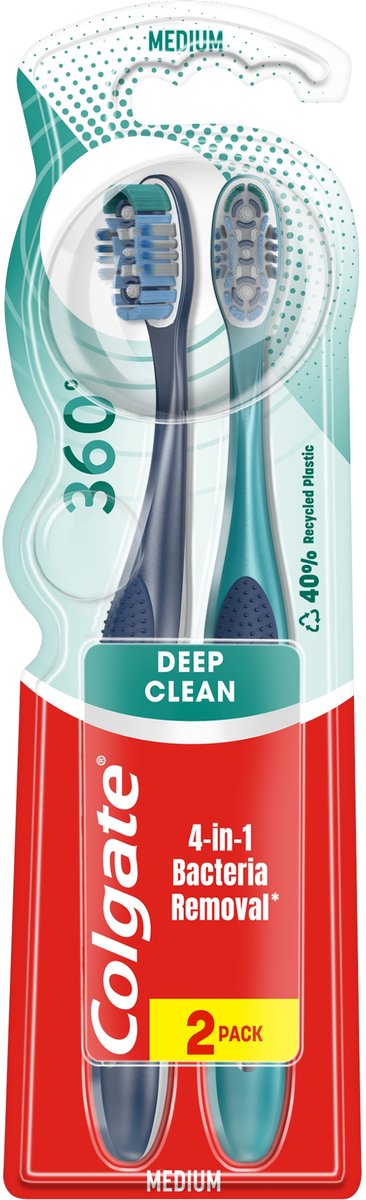 Colgate 360 Deep Clean Medium tandenborstels - 2 st