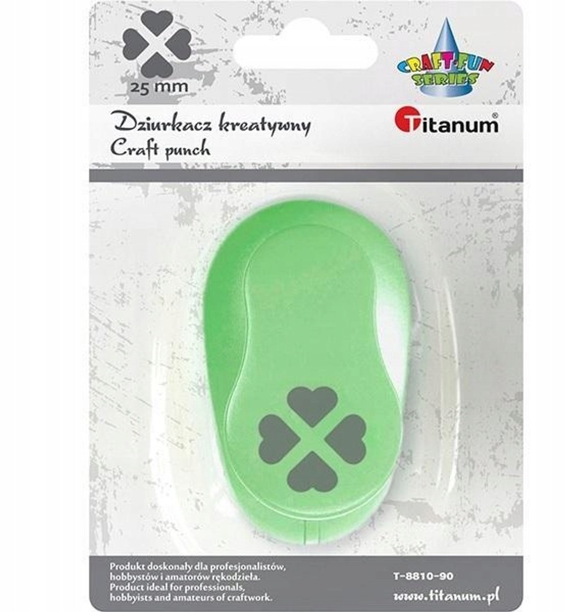Titanium Hartjespons 25mm - Decoratieve Kantoorspons