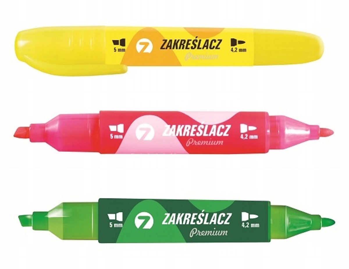 Tetis KW510 Fluorescerende Dubbelzijdige Markeerpen Geel