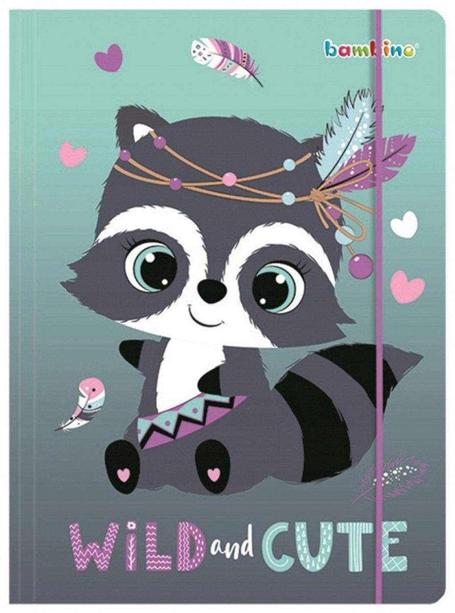 Bambino Premium Racoon Map met Elastiek A4 voor Meisjes