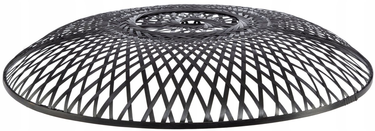zwart bamboe lampenkap boho plat 60cm