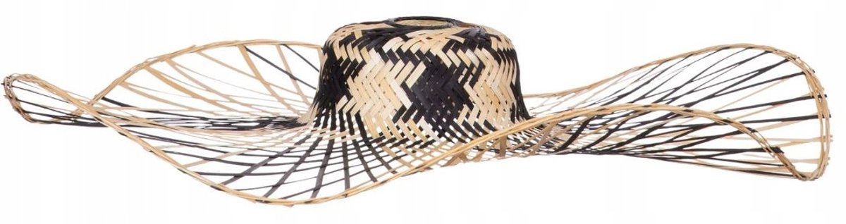 BOHO Bamboe Lampenkap Hoed Tweekleurig Groot 70cm