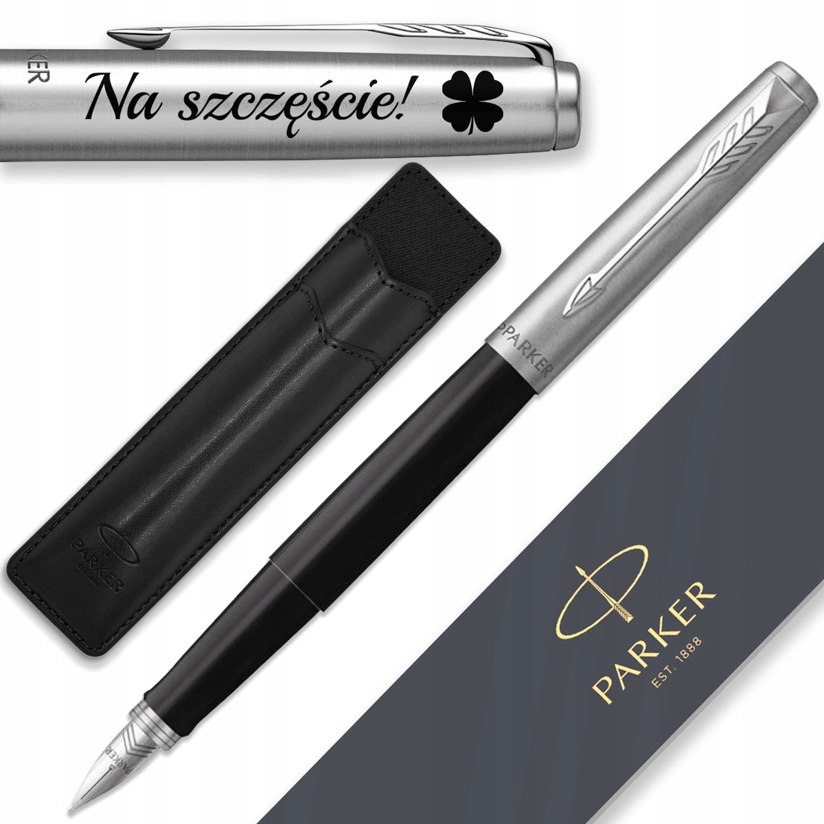 Parker Jotter 60 Vulpen Zwart met koffer en gratis gravure