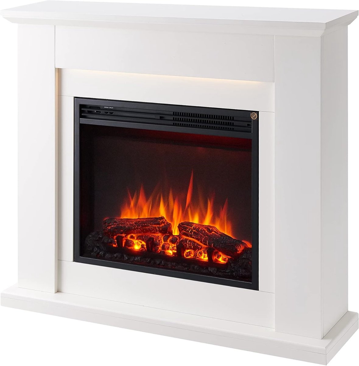 Elektrische Open Haard TasalFurniture Hektor – Vrijstaande Moderne Elektrische Haard met 3D Realistisch Vlam Effect, 1000/2000W Verwarming, LED-Kleuren, Afstandsbediening, Timer en Oververhittingsbescherming – Wit