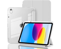 Hoes geschikt voor iPad 2025 hoes Wit - iPad A16 hoes 11th Generation hoes - iPad 2022 hoes Smart Case met Harde Doorzichtige Achterkant en Pencil Slot