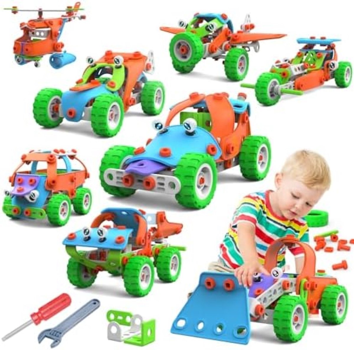 Educatieve Bouwset voor Kinderen - 10 Creatieve Modellen met Gereedschap