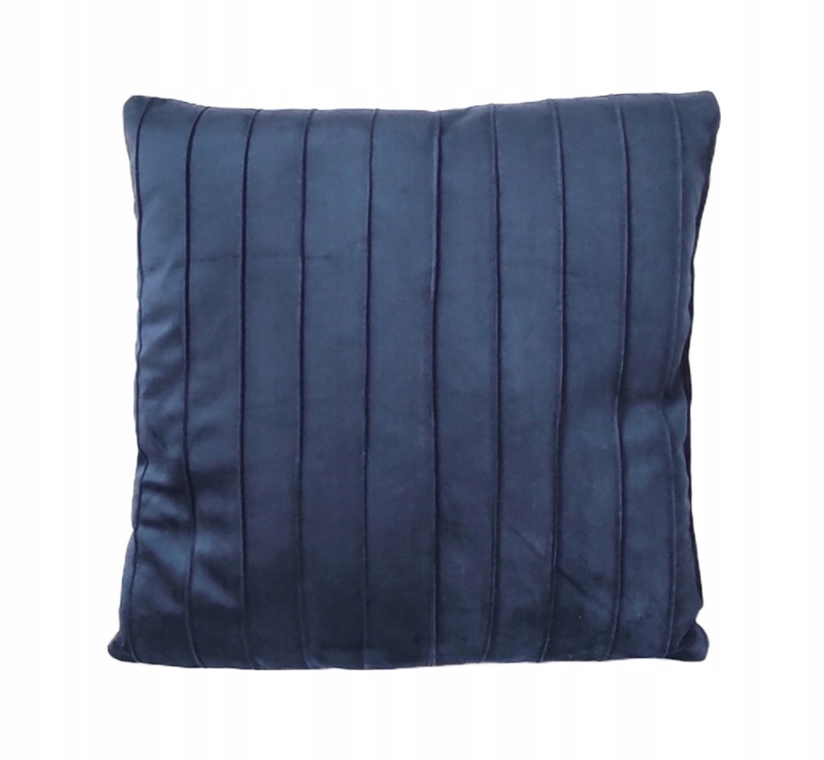 Donkerblauwe Sierkussenhoes 45x45 cm - Velours met Streepjes