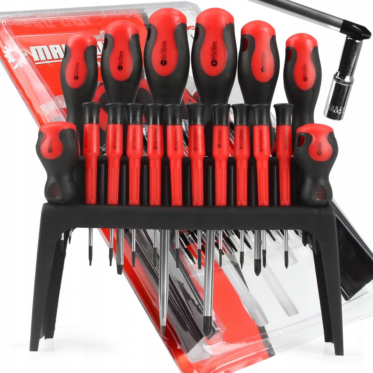 18-delige Schroevendraaierset met Magnetische Tips en Standaard
