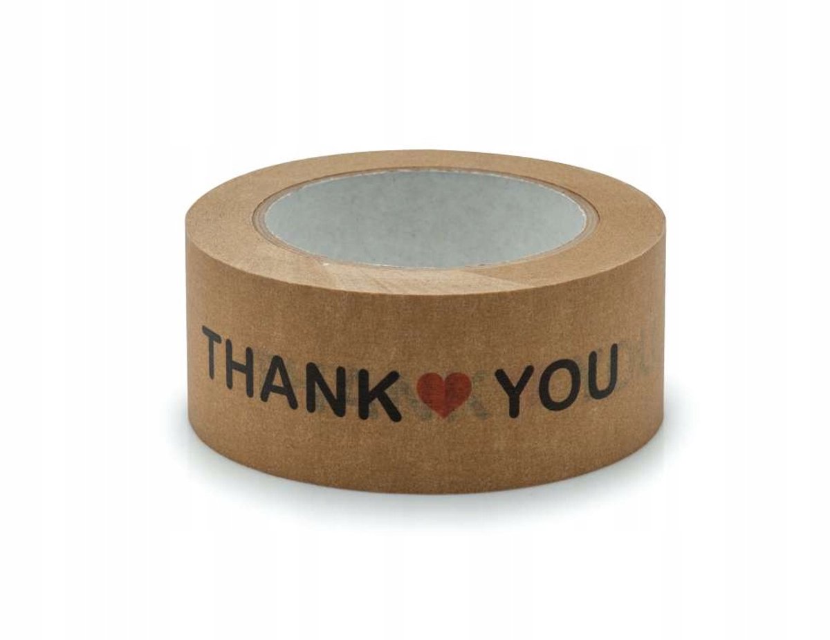 Papieren Verpakkingstape "Thank You" 48mm x 50m Bruin