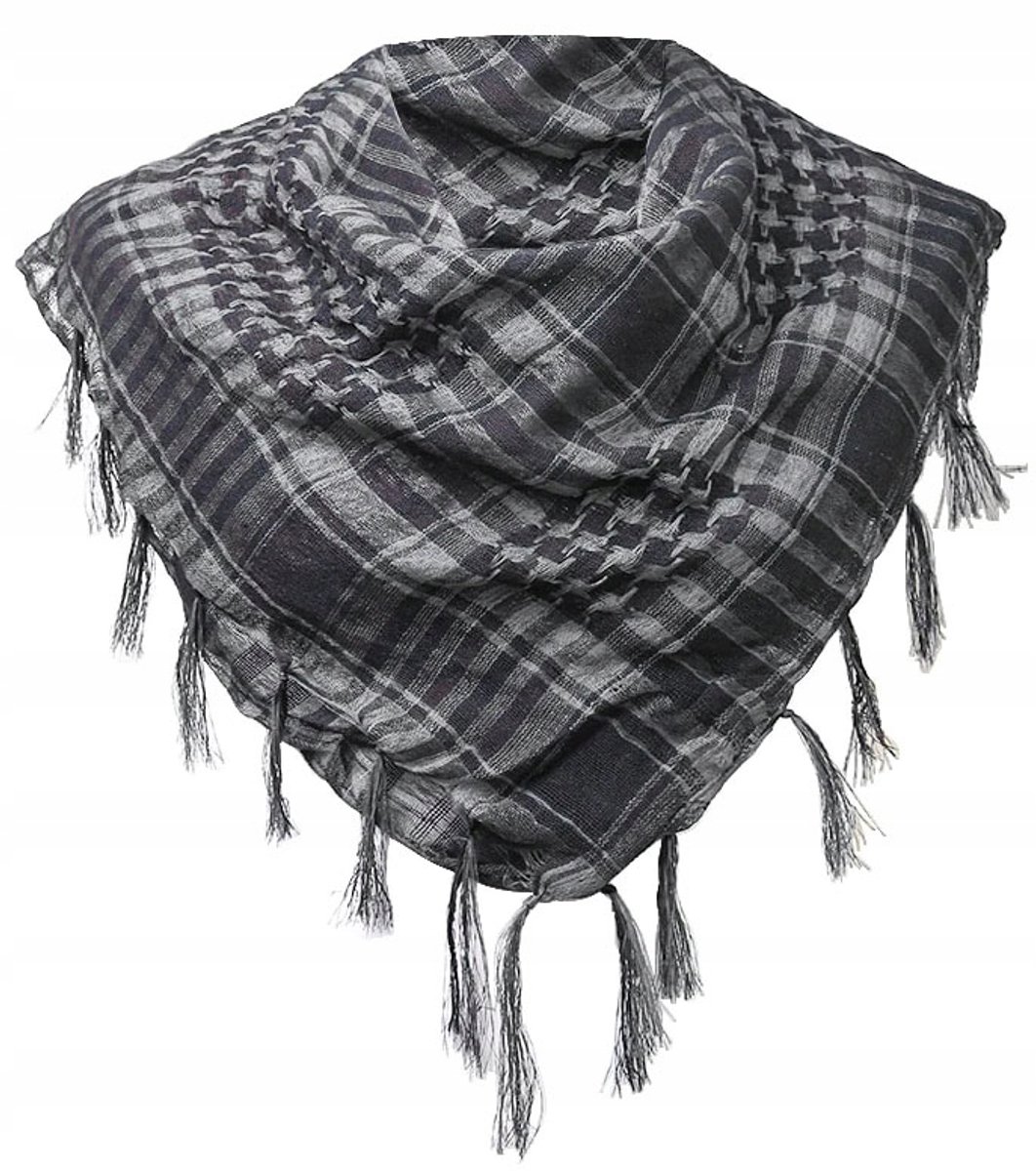 Grote Grijze Sjaal Arafat Kefija Geruit Polyester