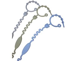 Verstelbare bandjes - Ketting - Koord - Silicone - rekbare veiligheidsriempjes voor speelgoed - Aan de kinderwagen - Kinderstoel - Autostoel - Anti weggooi - Bekercatcher - Baby - 40cm - Beer - Set van drie bandjes - Blauw Groen en Grijs