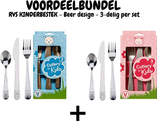 Cutlery for Kids Kinderbestek 2-Pack – Roze/Blauw