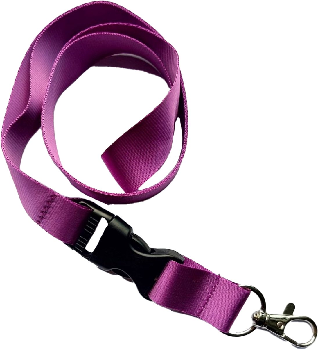 Ecorare - Keycord - Paars - Handige kliksluiting - Zacht nylon sleutelkoord - 50 cm