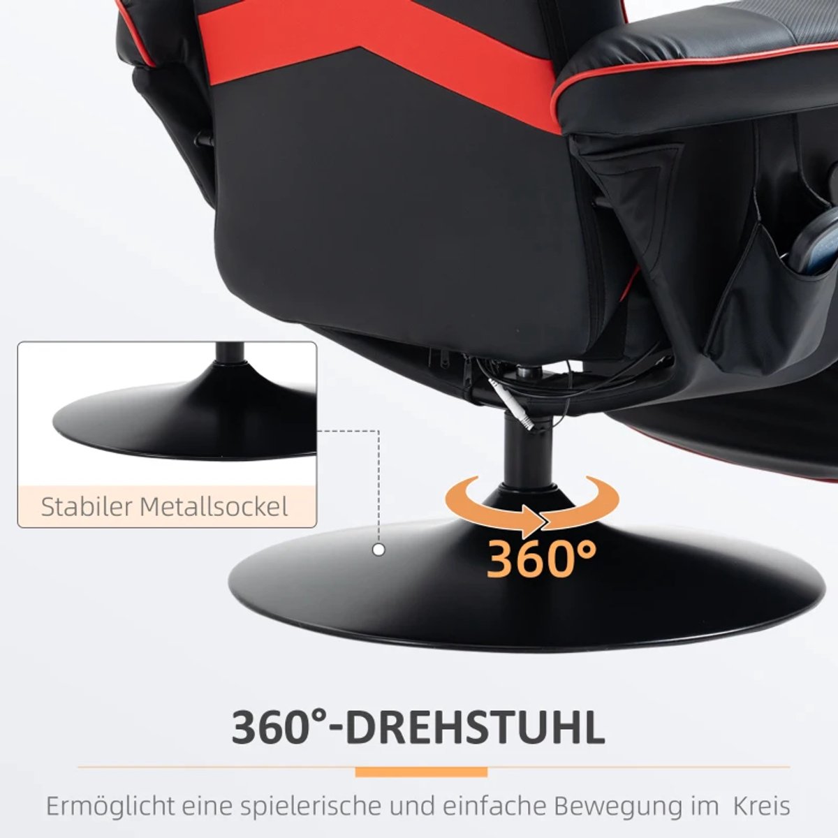 Exoluxe Elektrische Massagestoel met Afstandsbediening - Rood - afbeelding 3