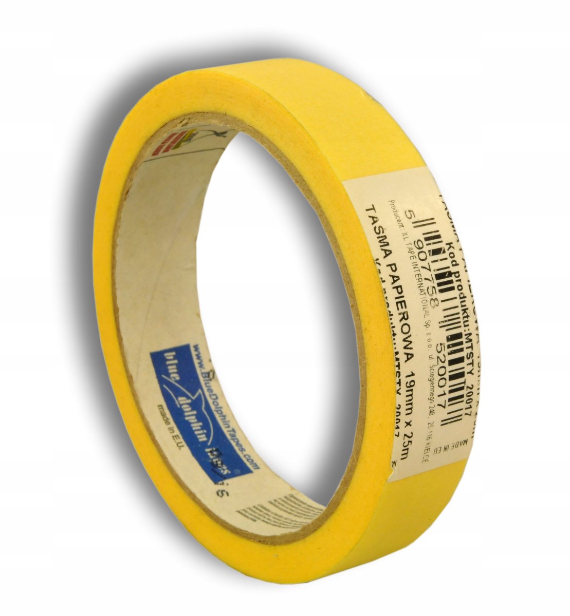 Blue Dolphin-bordtape 19 mm x 25 m - geel