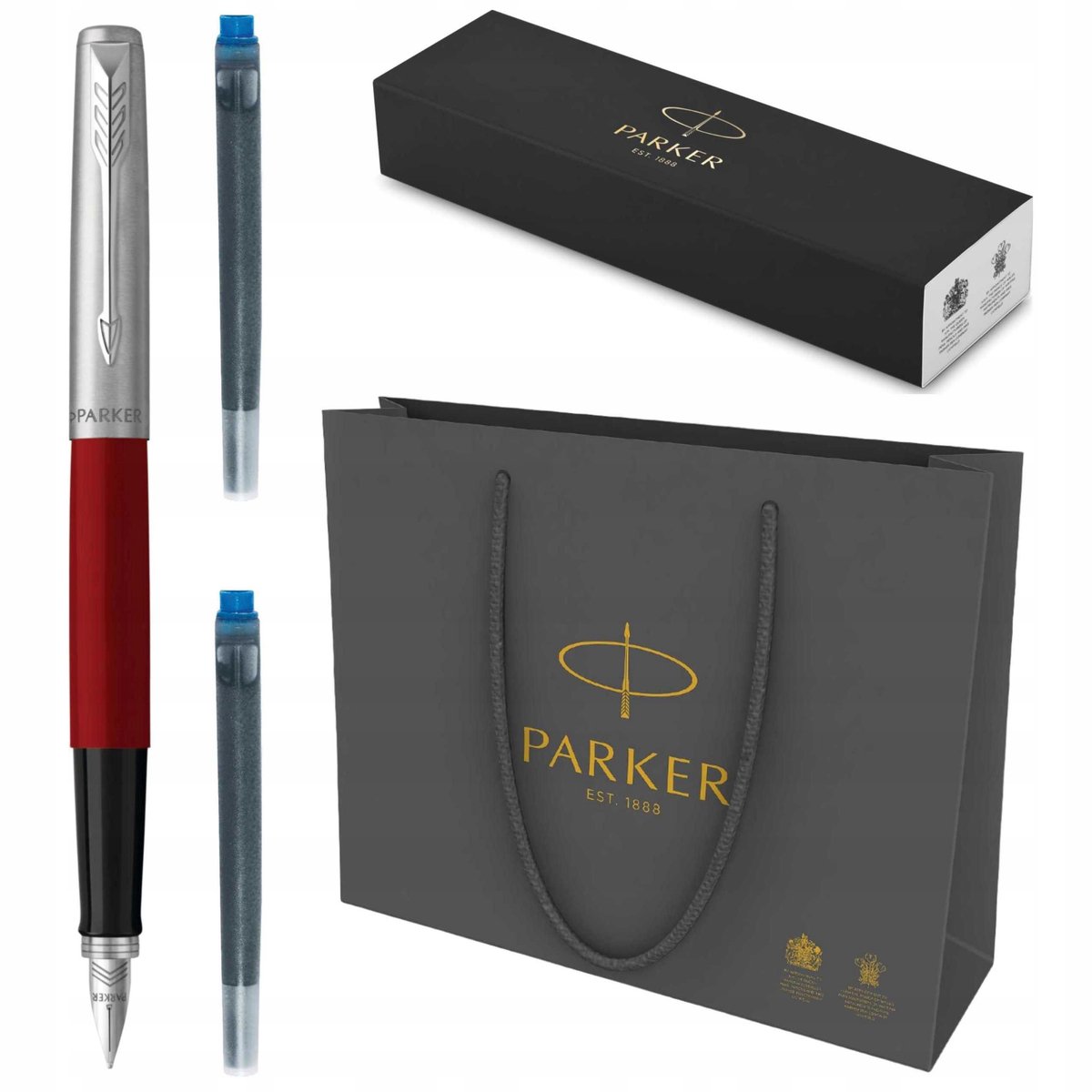 Merkloos Vulpen Set met Blauwe Inktpatronen en Cadeauverpakking