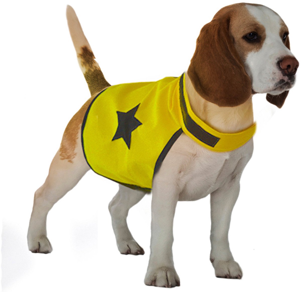 seecurity veiligheidsjasje voor honden geel reflecteren - VEILIGHEID VOOROP M hals 42-48cm -buik 58-66 cm -nylon - klittenbandsluiting
