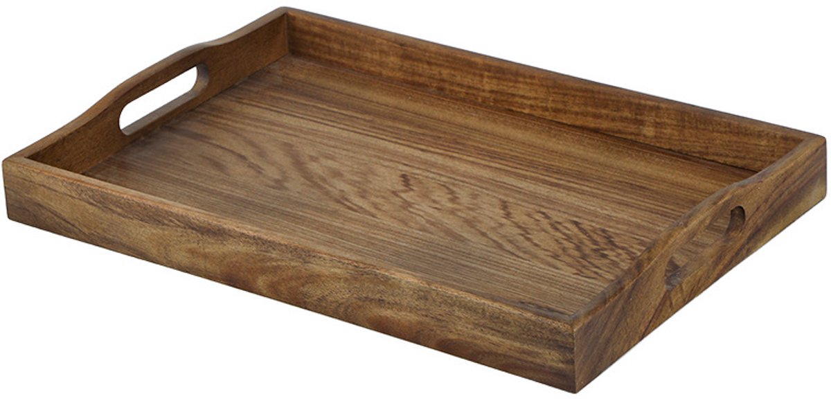 Dienblad rechthoek - Dienblad hout - dienblad - Gemakkelijk te hanteren - 37*25*3,7 cm - Bruin