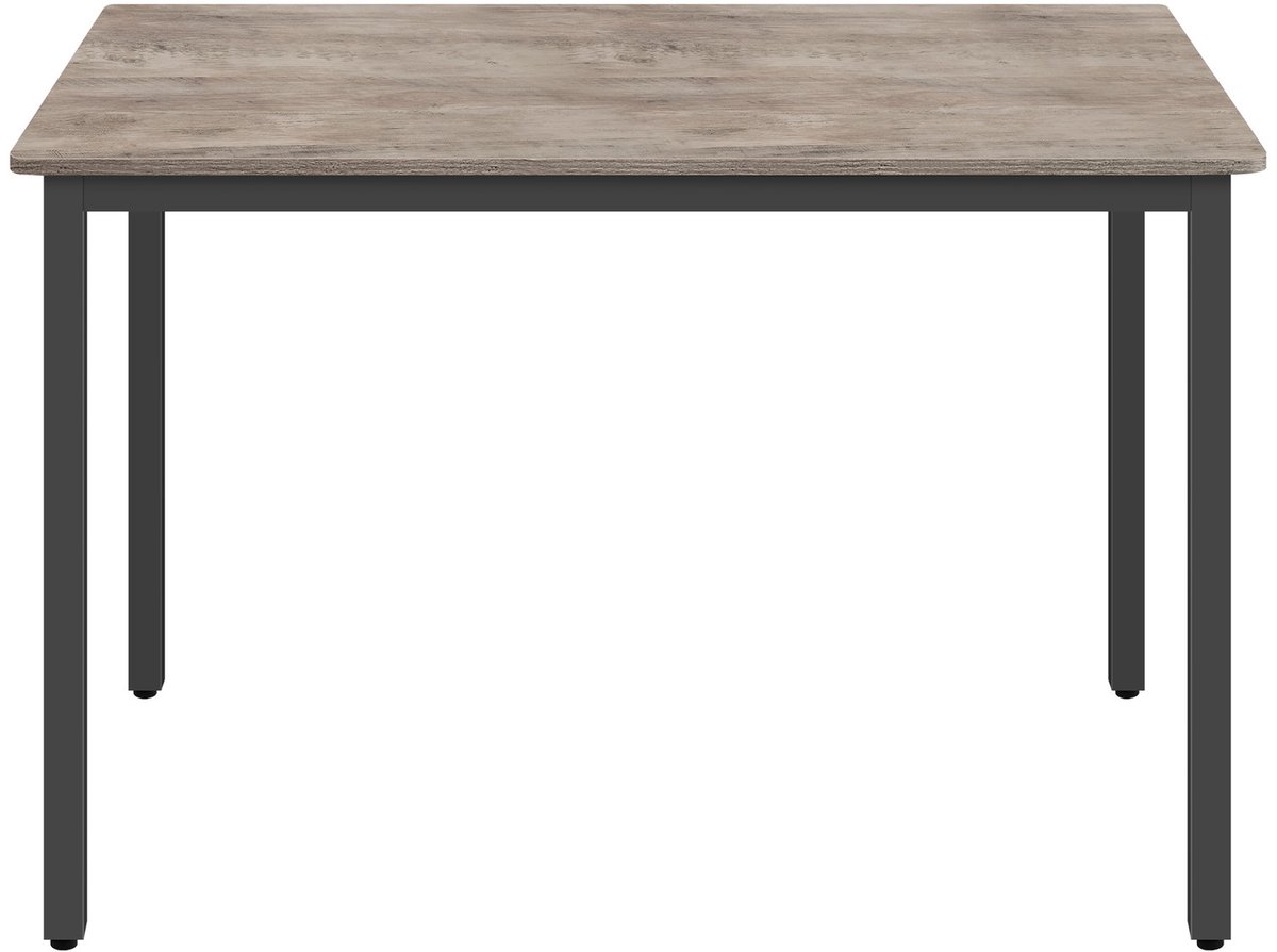 Eettafel – Spaanplaat en staal – 70 x 110 x 77 cm – Grijs-zwart
