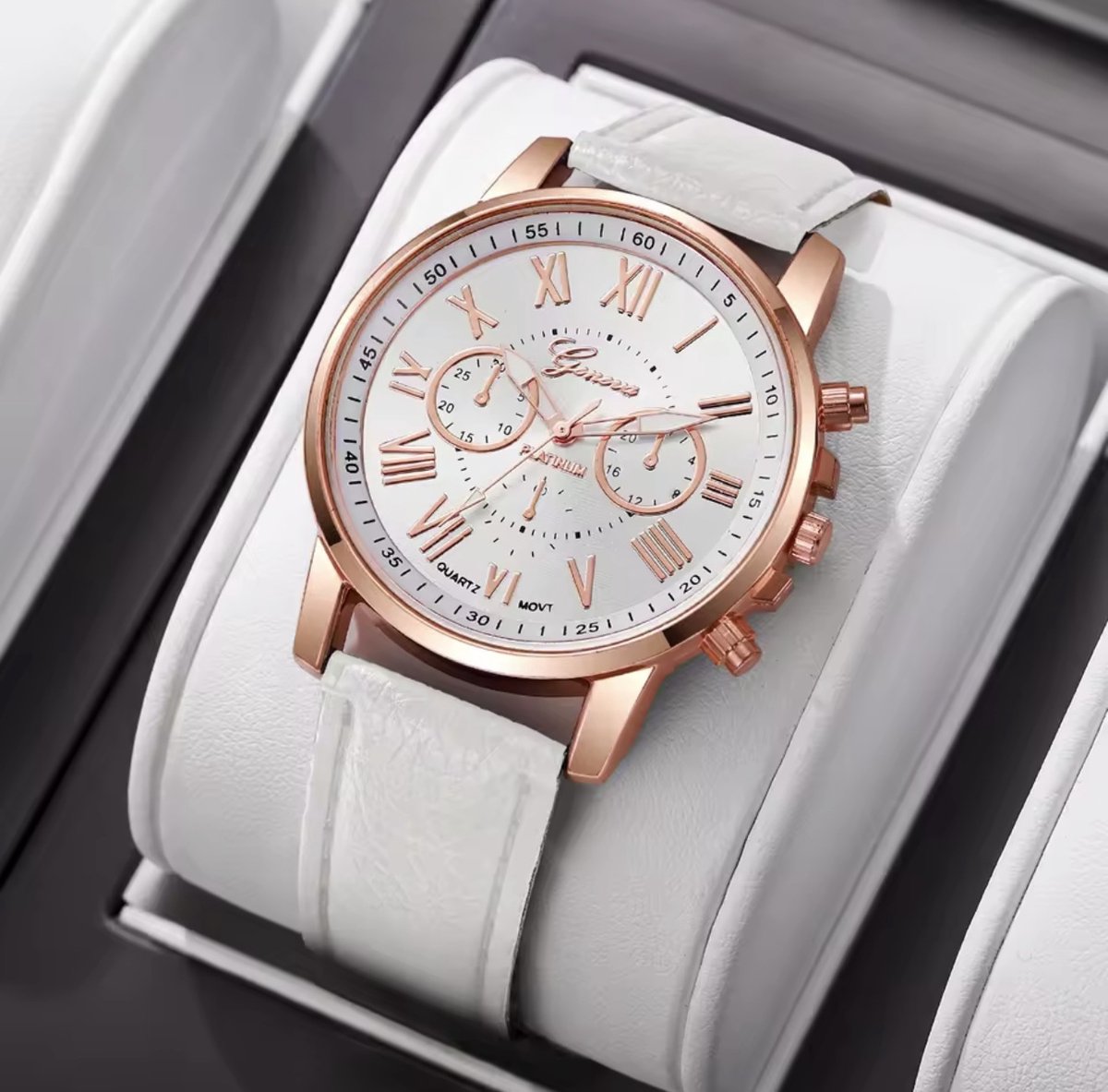 TDO Luxe Dameshorloge - Stijlvol Quartz Horloge met Leren Band - Klassiek Elegant Design
