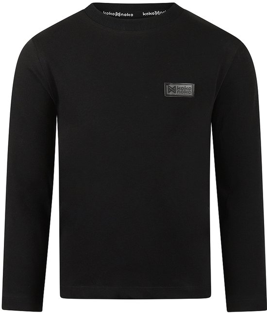 Zwart lang T-shirt met Koko Noko logo op de borst en kraag.