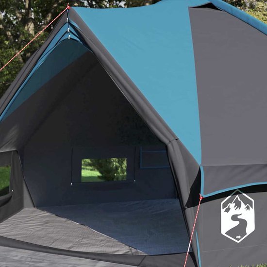 Teepee Tent 4-Person Med Tak Blå Og Grå 388 X 320 X 169 Cm