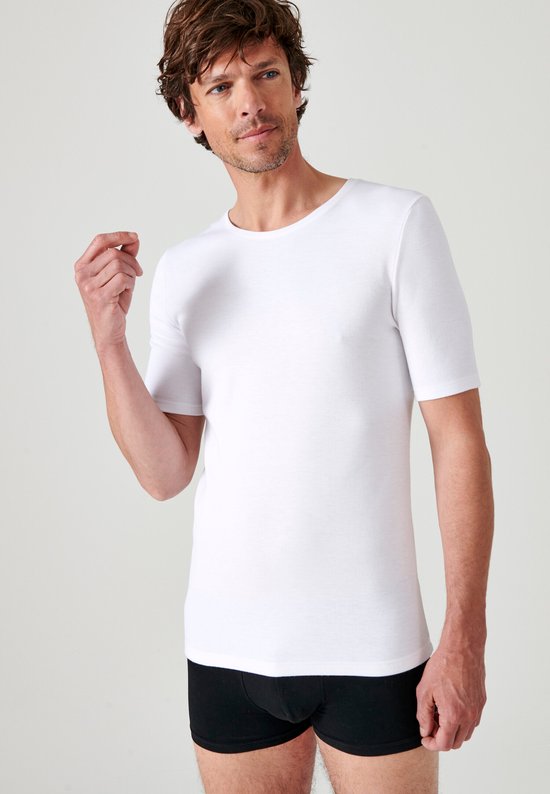 Damart - Klassiek gebreid T-shirt met korte mouwen Thermolactyl - Heren - Wit - M
