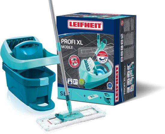 Leifheit Profi XL vloerwisser - compleet systeem - micro duo - met wieltjes - 42 cm wisbreedte - &hellip;