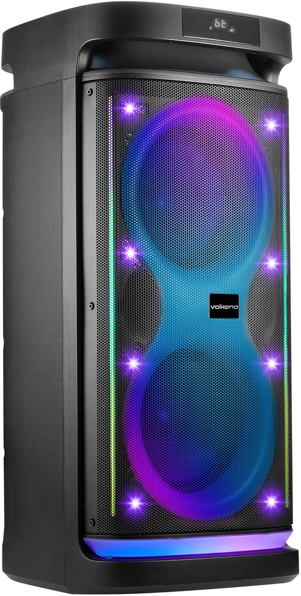 VolkanoX Paramount Partybox - Muziek Box - Draadloze Bluetooth Party Speaker - 320 watt - Microfoon - Karaoke Set - LED-verlichting - TWS - Gitaar ingang