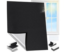 Verduisterend Gordijn zonder Boren - 200x145 cm - Zonwerend - Zelfklevend Klittenband - Perfect voor Slaapkamer en Babykamer