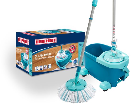 Leifheit Clean Twist Disc Mop Ergo – dweilsysteem met wieltjes