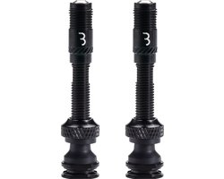 BBB Cycling CoreCap AL Valve - Tubeless Ventielset - 300% Meer Luchtstroom - Universele Pomp-compatibiliteit - Aluminium - 40mm - 2 stuks - Zwart - BTI-166