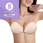 Plak BH - Shapetape - Plak bh Push up - Zelfklevende BH - Beige - Bandeau BH - Strapless bh - Bh Accessoires - Nipple covers - Tepelplakkers - Bh zonder bandjes - BH voor open rug - BH zonder achterkant