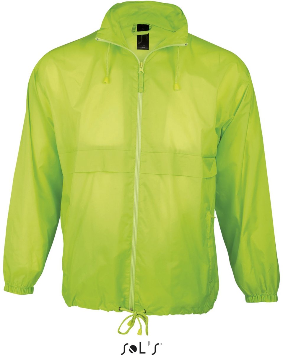 SOL’ Unisex Windbreaker Surf Jacket L889 Neon Lime Geel