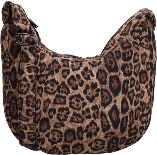 Sac à bandoulière Beagles Calvia - Crossbody - Puffer - Puffy - Dames - Sac Dames - Léopard Beige.