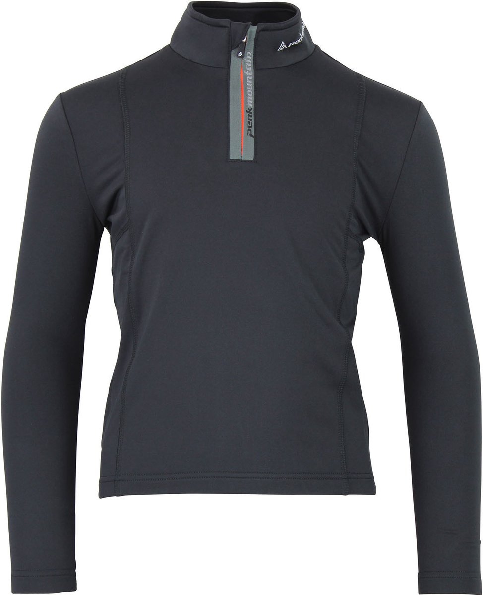 T-shirt 1e huid met rits voor kinderen Peak Mountain Ecanevi Zwart