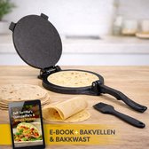 BooGoo - Presse à tortillas - Y compris pinceau de cuisson et 100 feuilles de presse - Presse à tortillas Roti Taco Maker - Moule à tortillas - Ø20CM