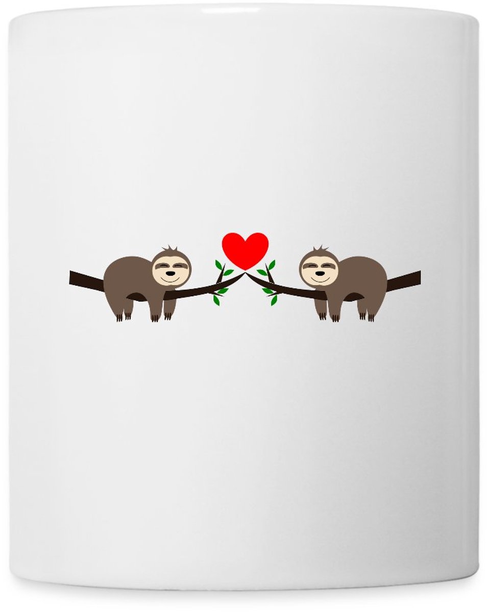 Valentijnsdag Rood Hart Luiaard Liefde Mok