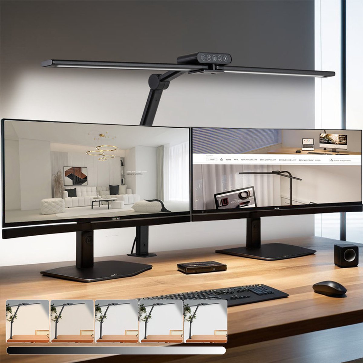 MUPOO Bureaulamp met Klem 74 cm - Dimbare LED Leeslamp