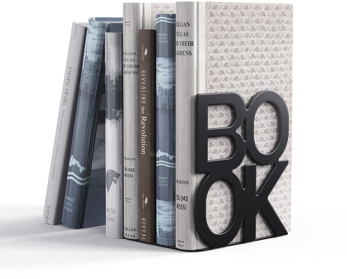 JeiibrZui Kinderboekenplank - Boekensteunen voor kinderen - Stevige metalen constructie met antislipkussentjes - 1 stuk - Zwart voor thuis en school