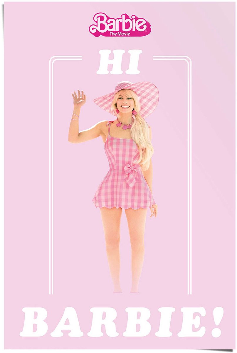 REINDERS Poster Barbie Movie - hi Barbie - 91,5 x 61 - Papier - REINDERS paars