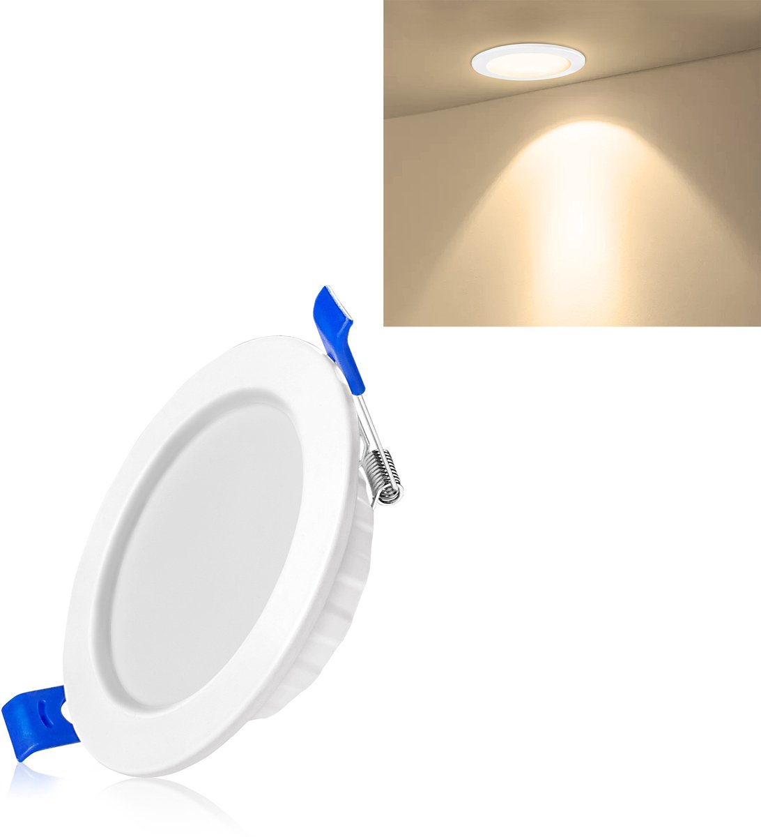 Aufun LED-inbouwspot – 20x 5 W – warmwit licht – plafondspot voor woonkamer en kantoor
