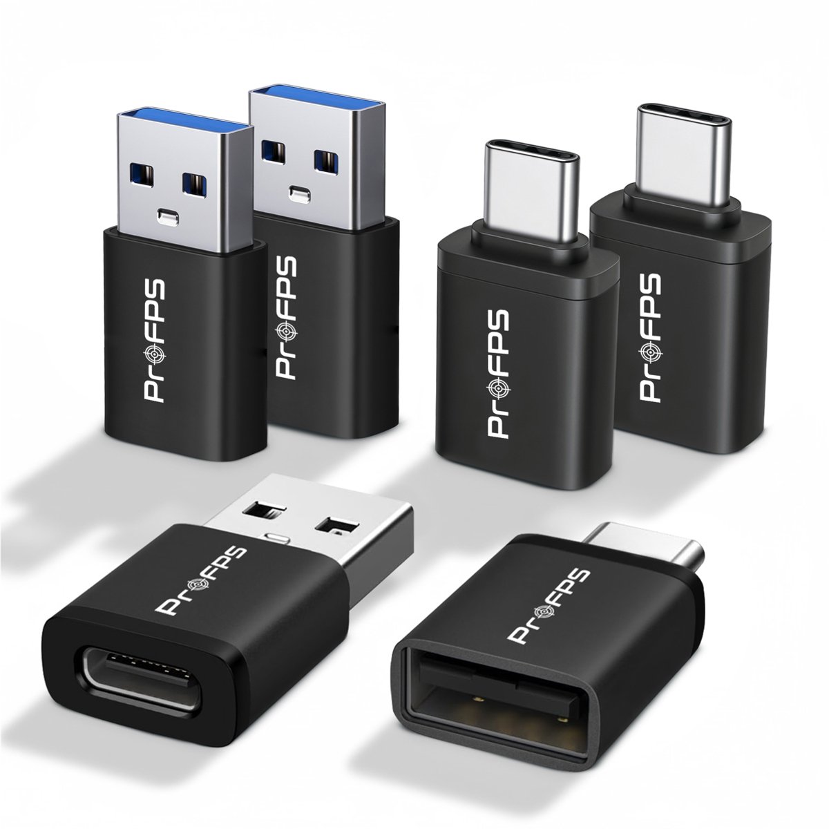 ProFPS USB Adapter Set - 3x USB-A naar USB-C & 3x USB-C naar USB-A - USB 3.2 Gen 2 - 10Gbps - OTG